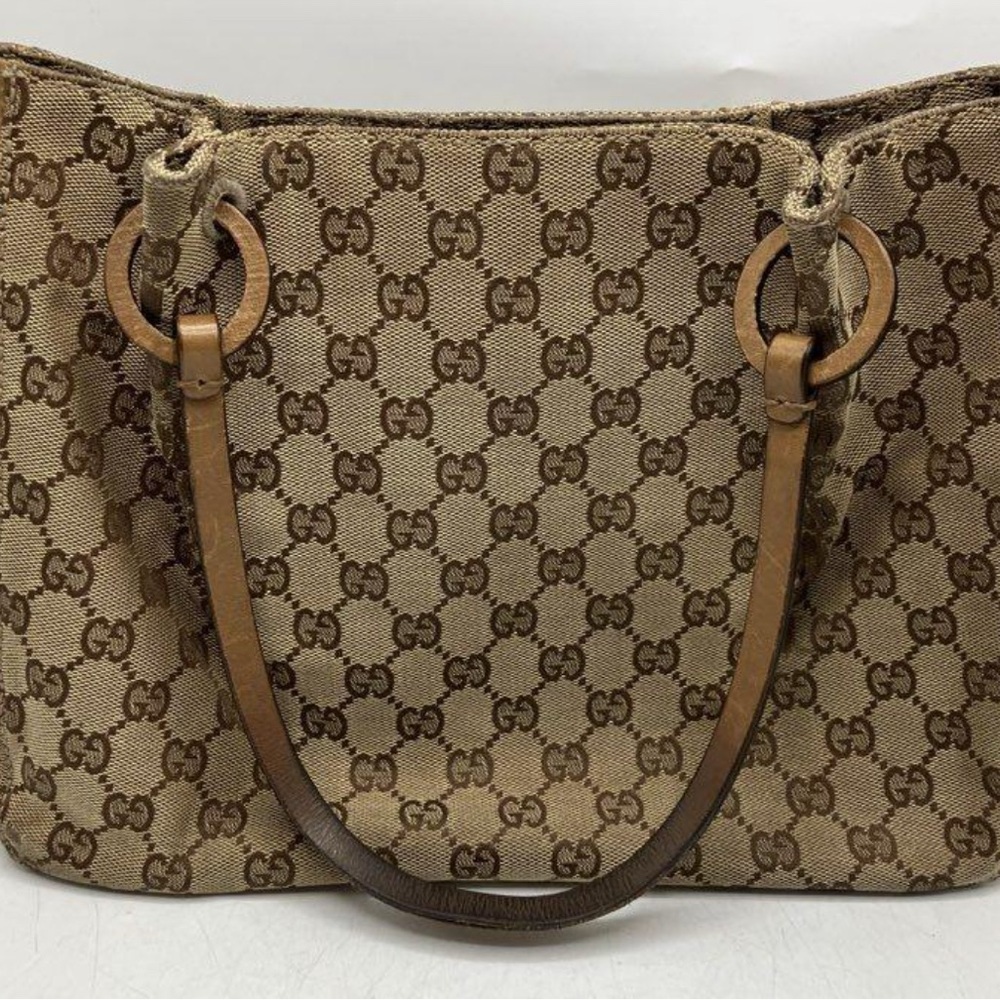 Gucci Tan and Brown GG Canvas Tote